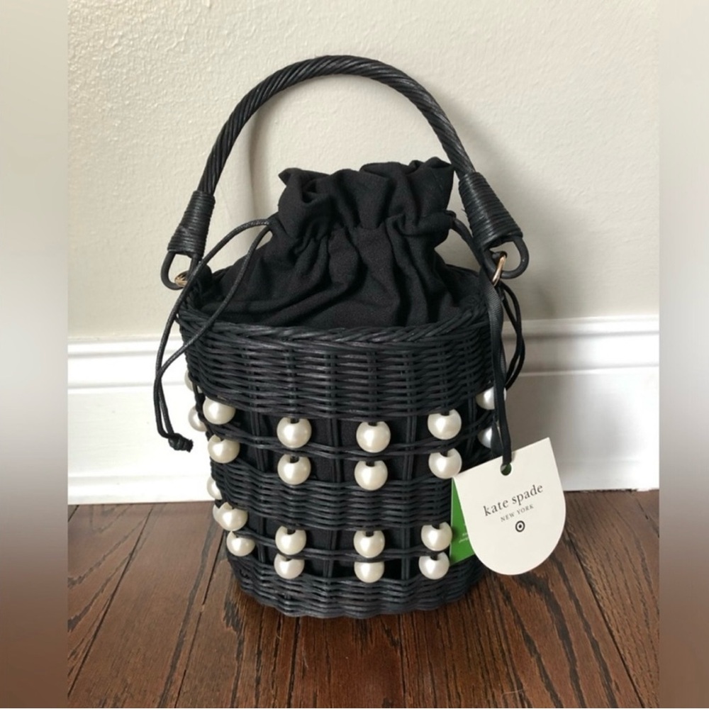 Kate Spade + Target Collab Black Woven Bucket Bag